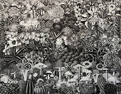 STEPHEN ALDRICH - The Secret Garden, collage, plants, flora, detailed, decadent