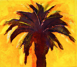 PETER ALEXANDER - Francis, monoprint, palm tree