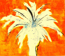 Peter Alexander - Rockwood, monoprint, palm tree