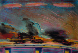 CARLOS ALMARAZ - Relatively Fast, 1986, pastel