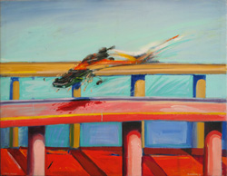 CARLOS ALMARAZ - Solo Crash, 1981, painting