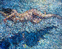 CHRISSY ANGLIKER - Melt Your Face Off, painting, swimmers, beach, abstract