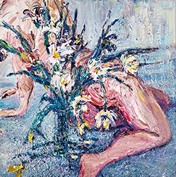 CHRISSY ANGLIKER - Flowers My Ass, painting, sunbathers, park, abstract