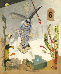 LOU BEACH - Seraglio Six (Love Moth), collage, satire, narrative