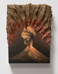 KELLY BERG - Distant Inferno, landscape, painting, sculpture, volcano