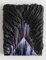 KELLY BERG - Indigo Erosion, landscape, painting, sculpture, pyramid