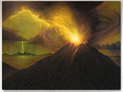 KELLY BERG - Ring of Fire, landscape, painting, sculpture, volcano