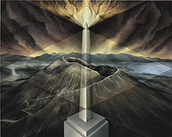 KELLY BERG - Light of Vesuvio, landscape, painting, sculpture, geometric, cave, pyramid, hybrids