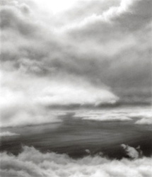 HILARY BRACE - charcoal drawing, landscape, clouds, water