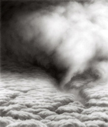 HILARY BRACE - charcoal drawing, landscape, clouds