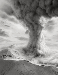 HILARY BRACE - charcoal drawing, landscape, tornado