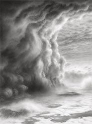 HILARY BRACE - charcoal drawing, landscape, clouds