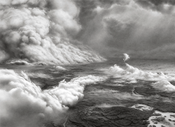 HILARY BRACE - charcoal drawing, landscape, sky