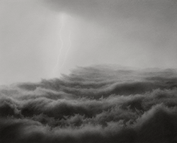 HILARY BRACE - charcoal drawing, landscape, tornado