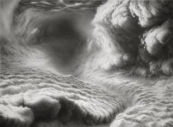 HILARY BRACE - charcoal drawing, landscape, clouds