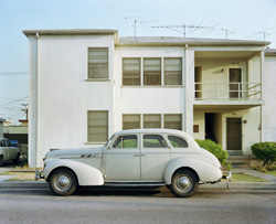 TIM BRADLEY - Beige Pontiac and Apartment, photograph, house, car, California