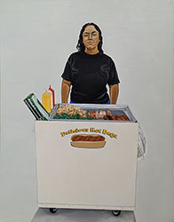 JAVIER CARILLO - Alondra, painting, los angeles, hot dog stand, loteria