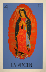 JAVIER CARRILO - La Virgen, painting, loteria