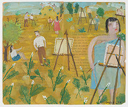 ANN CHAMBERLIN - Calvario and Painters, figurative, narrative, gouche, painting, easels, landscape