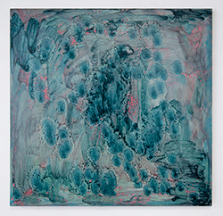 SYDNEY CROSKERY - Abstract, drippy, pink, teal, Oil Paint