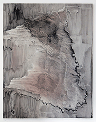 SYDNEY CROSKERY - Abstract, grey black, dropping, Maze, Oil Paint