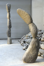 WOODS DAVY - Standing Stones and Totuga in Studio, sculpture, stone