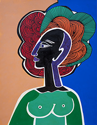 DORA DE LARIOS- Untitled, portrait, colorful, fantastical, drawing, painting