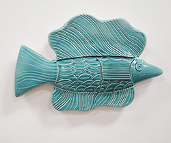 DORA DE LARIOS- Untitled, fish, porcelain, sculpture, ceramic, wall relief