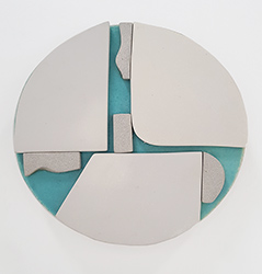 DORA DE LARIOS- Untitled, abstract, disk, ceramic, porcelain