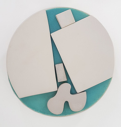 DORA DE LARIOS- Untitled, abstract, disk, ceramic, porcelain