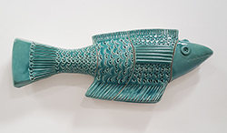 DORA DE LARIOS- Untitled, fish, porcelain, sculpture, ceramic, wall relief