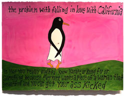 MICHAEL DEYERMOND - The Problemn with Falling in Love with California, painting, conceptual