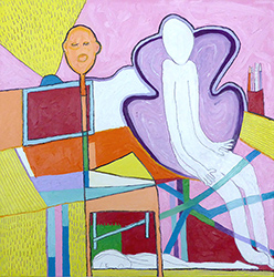 Ayin ES - The Thinking Chair, figurative, abstract, color, mixed media