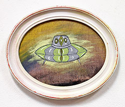 NED EVANS + DAVID LLOYD - UFO #30, unidentified flying object, collage, painting, abstract