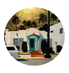 ROBERT GINDER - Palace, gold leaf, palm trees, house, car