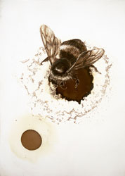 JAMES GRIFFITH - La Brea - Bumble Bee, painting, tar, animal, insect, abstract