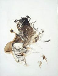 JAMES GRIFFITH - Natural Selection- Tree Frog, painting, tar, animal, reptile, abstract