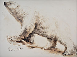 JAMES GRIFFITH - Polar Bear - Relative, painting, tar, figurtive, animal, realism, abstract