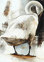 JAMES GRIFFITH - Swan 2, painting, tar, animal, abstract