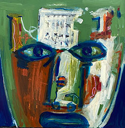 GRONK - painting of abstract face