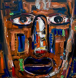    GRONK - painting of abstract face