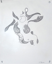 GEORGE HERMS - Flower Density Drawing, minimal, abstract