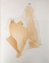 GEORGE HERMS - untitled (Star Envelope), collage, abstract, minimal