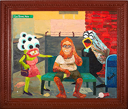 ROAST HOGGMANN - Left on La Brea, oil painting, narrative, California, humor
