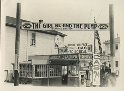 E.O. HOPPE -  Gas Station, 'The Girl Behind the Pump', 1926, photography, vintage, black and white