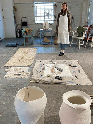 Diane Silver in her studio, December 2020