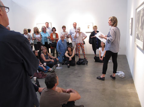 Hilary Brace giving at talk at Craig Krull Gallery, 2014