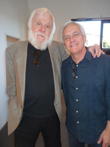 John Baldessari and Craig Krull at Alexis Smith's opening at Craig Krull Gallery, 2013