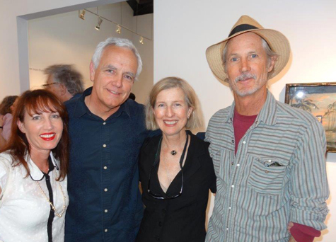 Karen Hirshan, Craig Krull, D.J. Hall, and Ned Evans at Alexis Smith's opening at Craig Krull Gallery