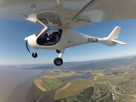 Michael Light photographing from his airplane above Marin County, 2012